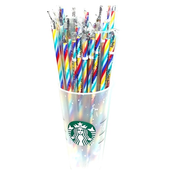 Bundles of (10) Starbucks rainbow reusable straws